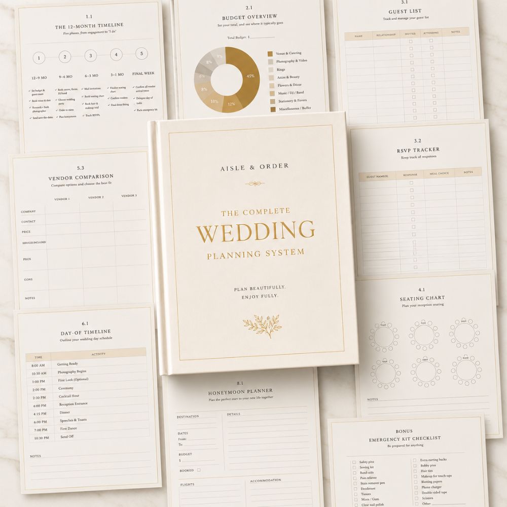 The Complete Wedding Planning System digital wedding planner by Aisle & Order